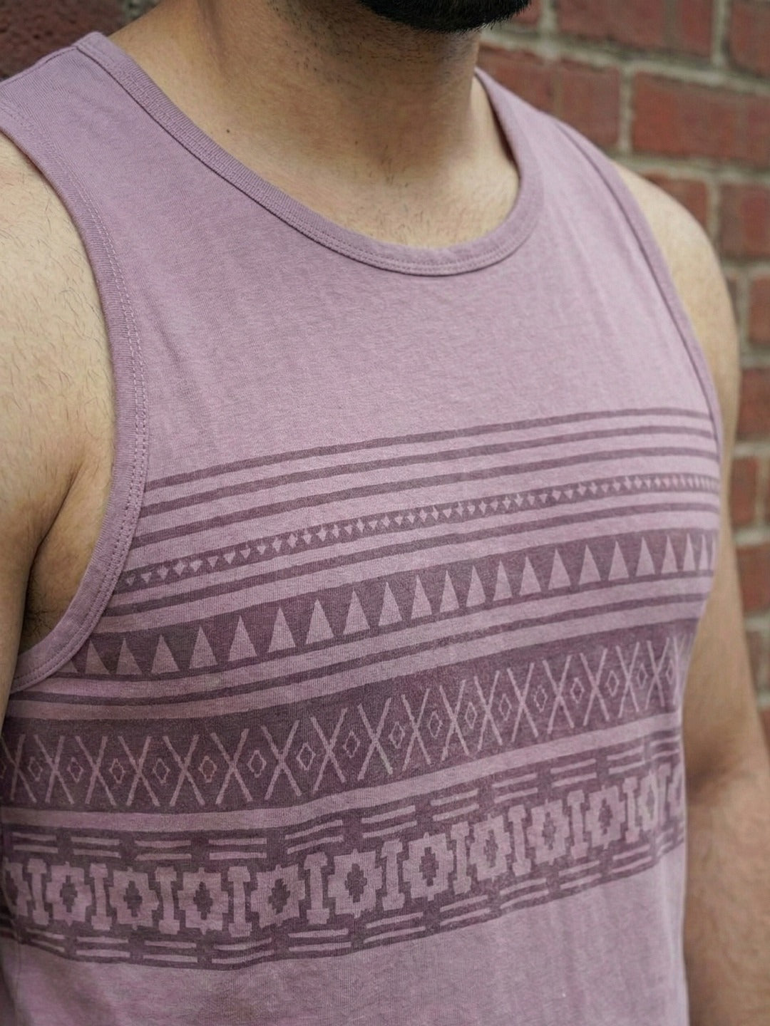 Men Pack Of 2 Plus Size Round Neck Sleeveless Purple and Green Print Cotton Gym Vest T-Shirt Combo