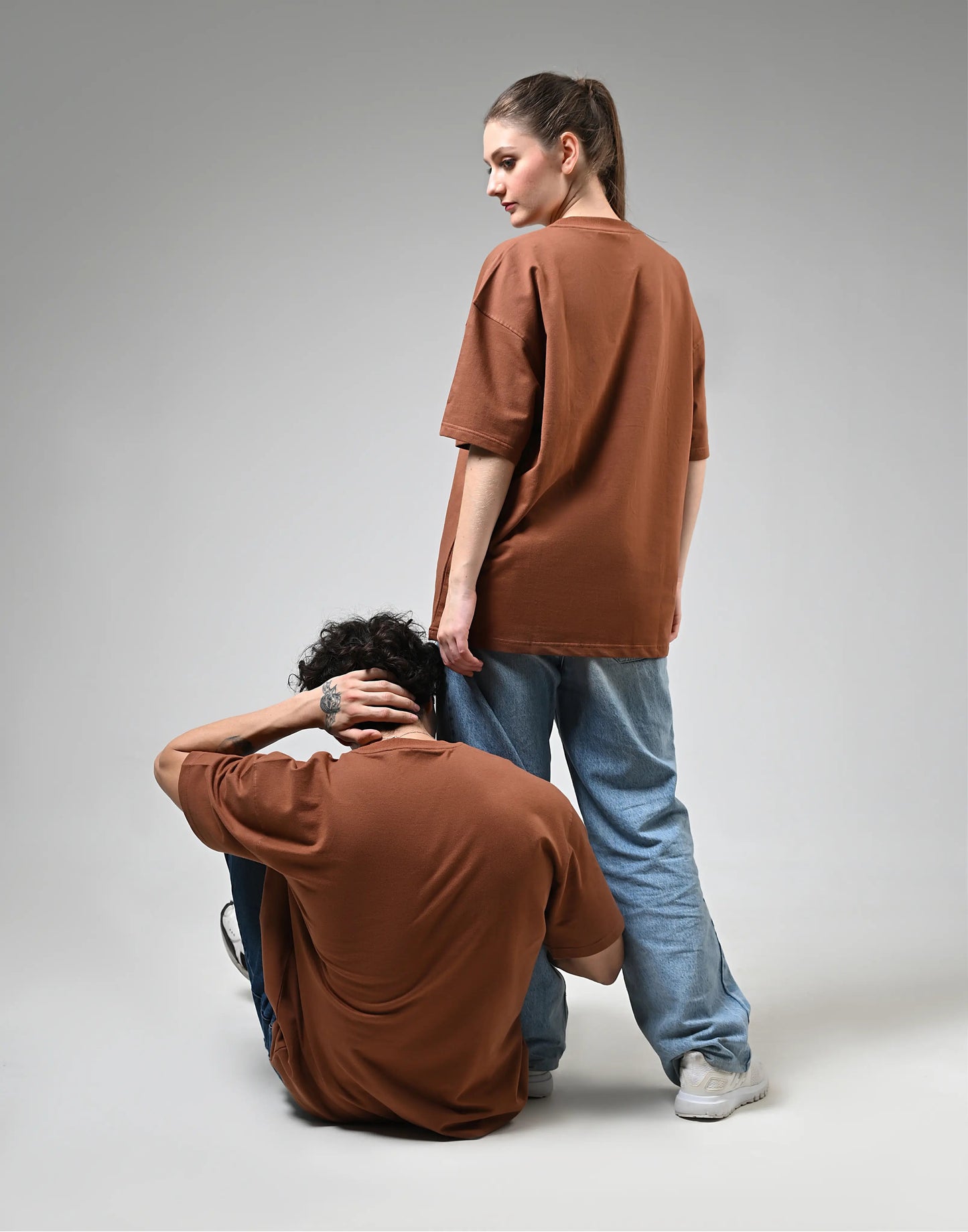 Loin des Yeux, Loin du Cœur Printed Brown T-Shirt Boozee