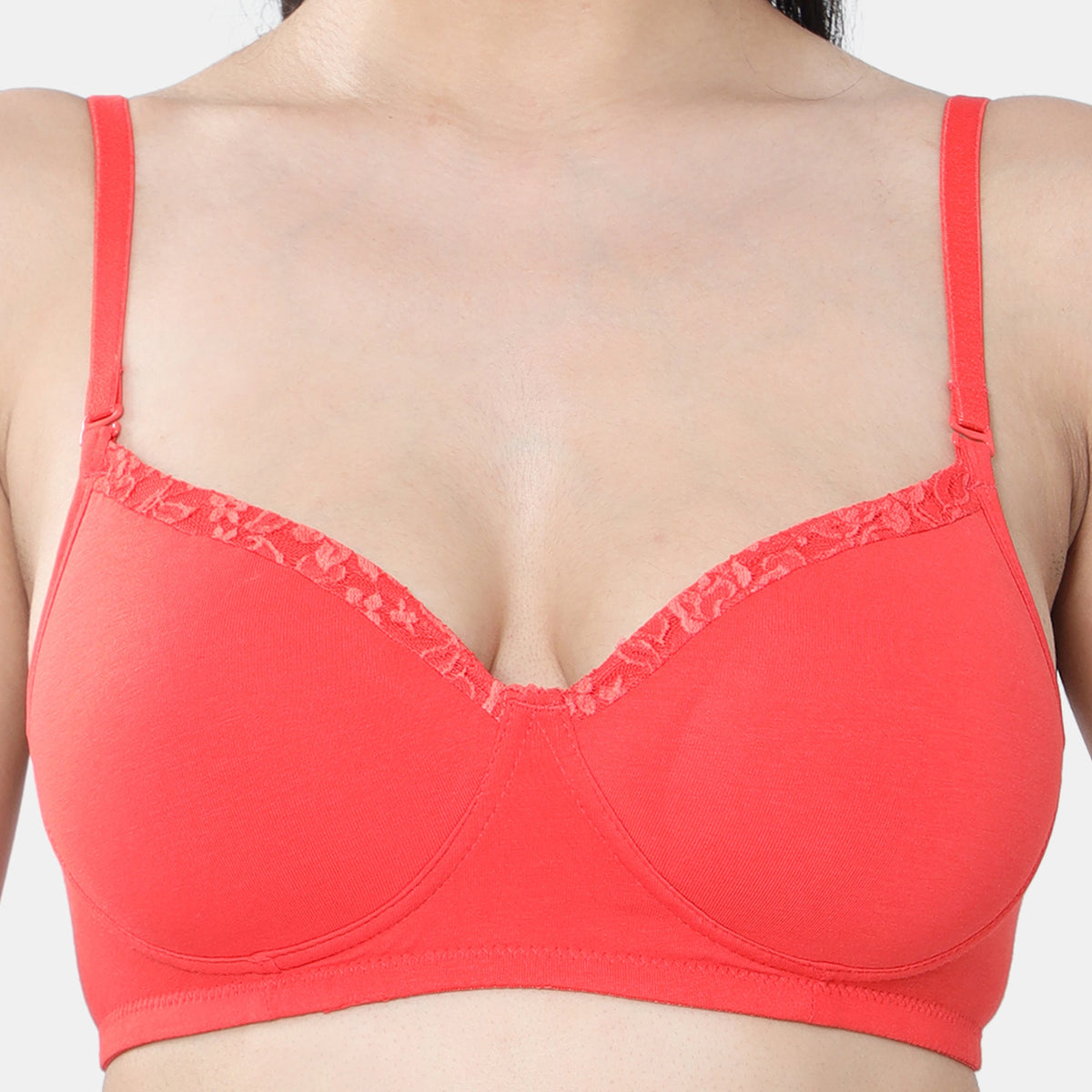 Envie Padded Non-Wired 3/4th Coverage T-Shirt Lace Bra