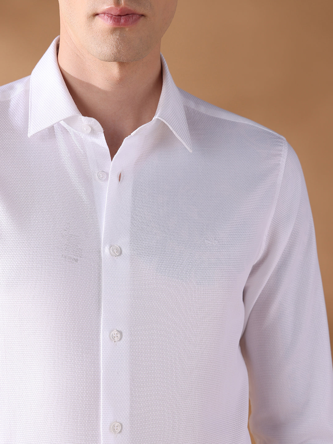 White Slim Fit Solid Formal Shirt for Men (FIANO)