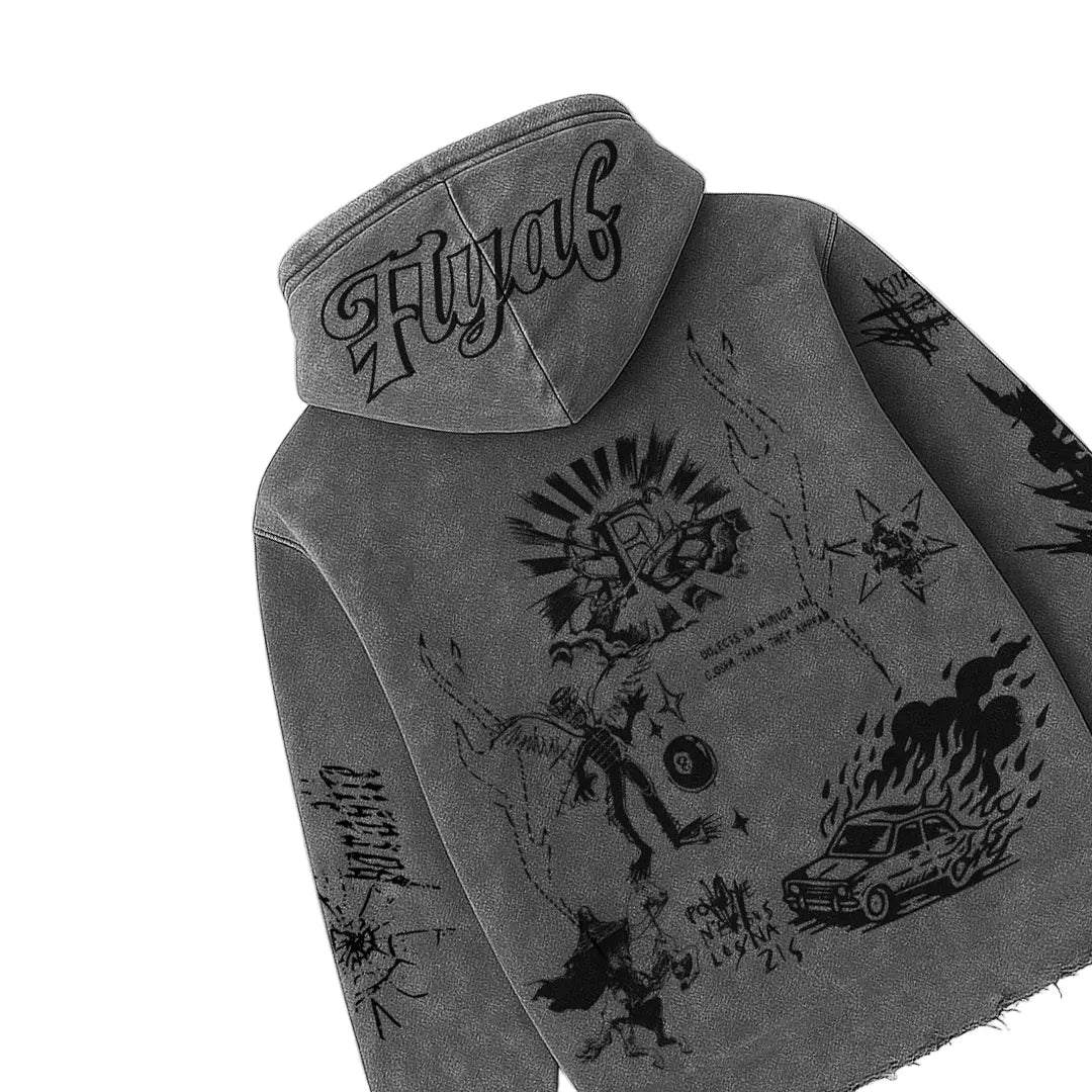 Ashes Anthem Regular Fit Grey Hoodie FLYAF