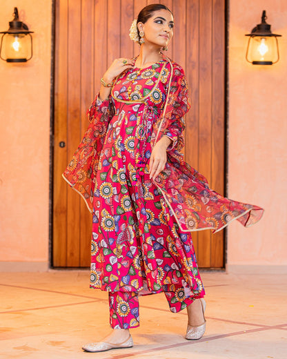 Sunflower Kalamkari Suit