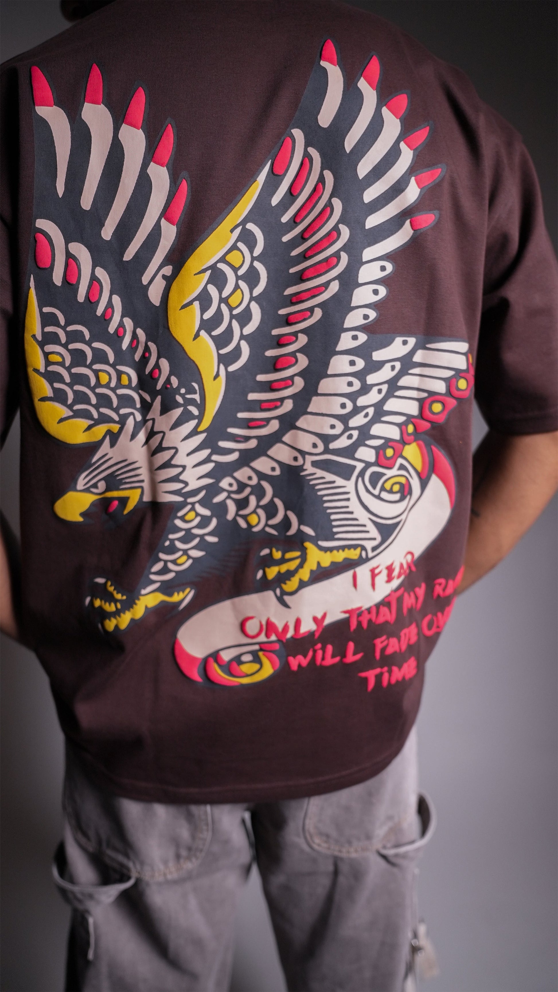 Eagle Eye Brown Men’S Oversized T-Shirt Rustlines