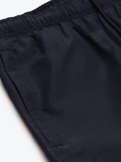 Alcis Men Navy Blue Solid Slim Fit Sports Shorts