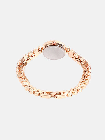 The Polished Opulent Round Watch - Champayne Gold