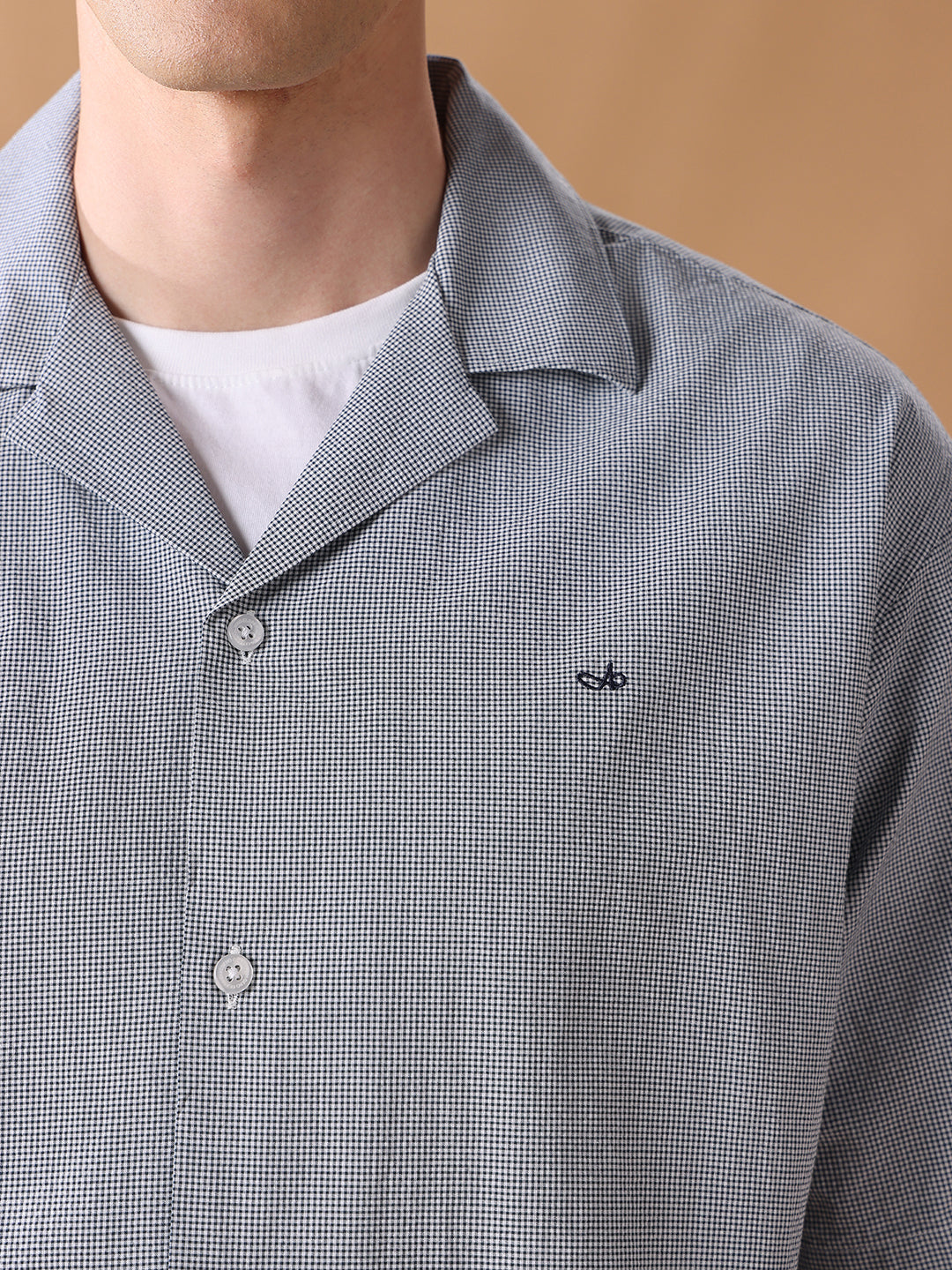 Grey Regular Fit Checked Casual Shirt for Men (LEONO)