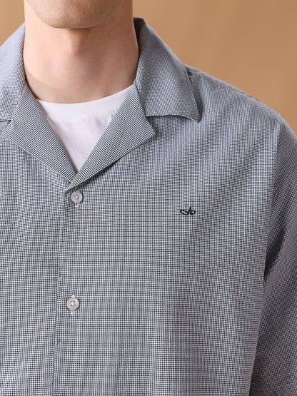 Grey Regular Fit Checked Casual Shirt for Men (LEONO)