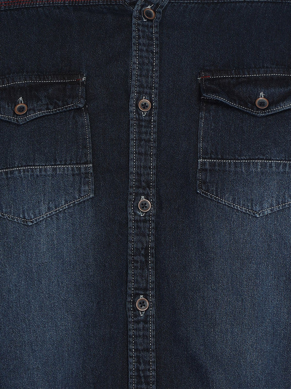 Kuons Avenue Men's Midnight Blue Denim Casual Shirt