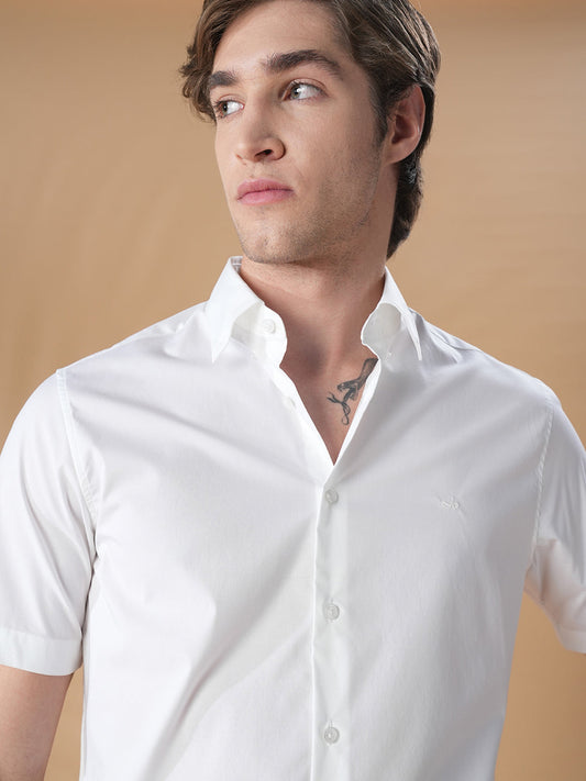 White Regular Fit Formal Cotton Shirt for men (CIPER)