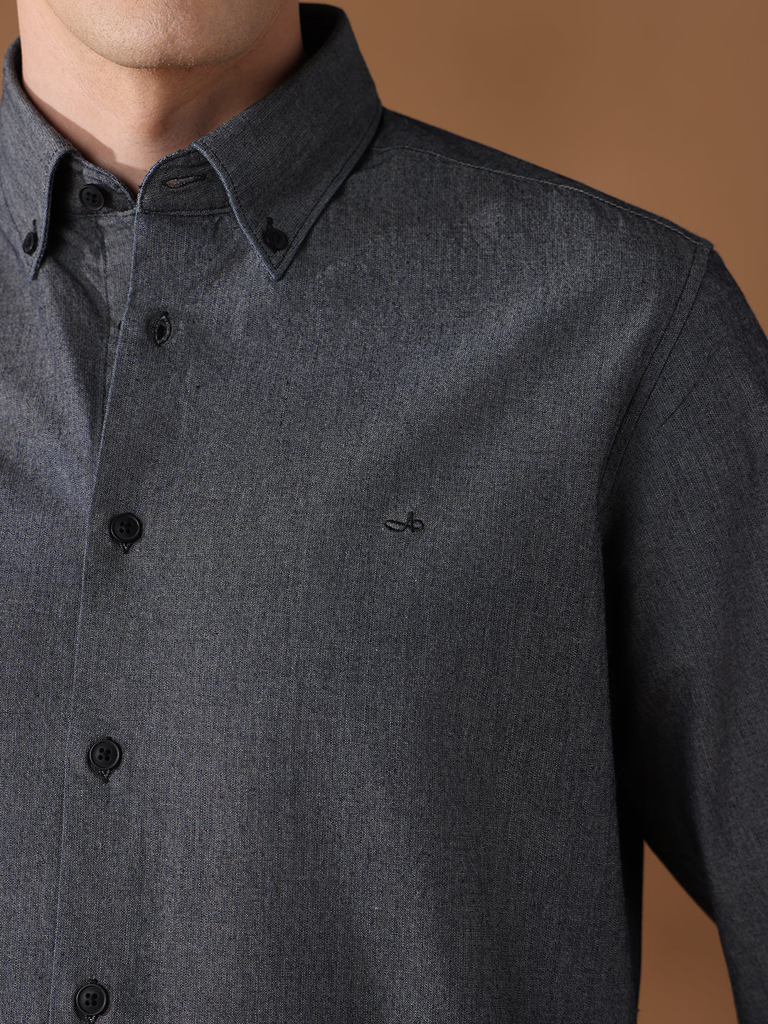 Black Regular Fit Solid Casual Shirt for Men (LELIA)