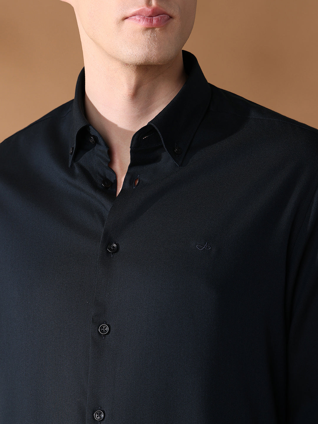 Black Regular Fit Solid Formal Shirt for Men (CROCE)
