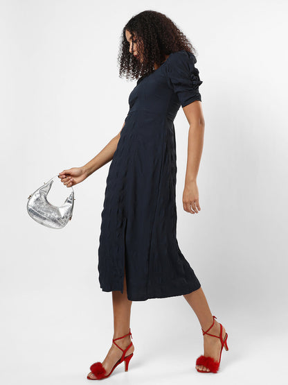 Solid Dress With Slit Detail