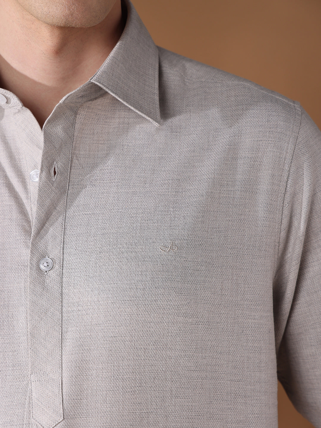 Grey Regular Fit Solid Casual Shirt for Men (CAVOR)