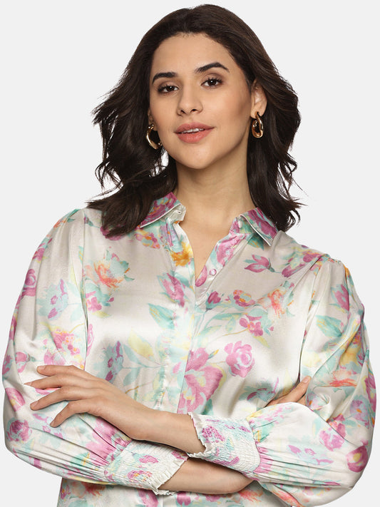 Buy White Satin Shirt For Women