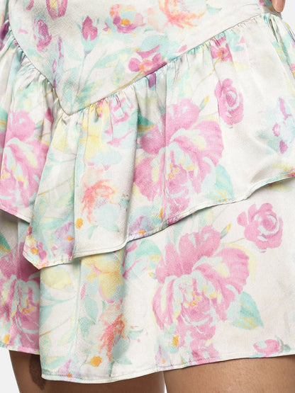 Buy White Ruffle Mini Skirt For Women