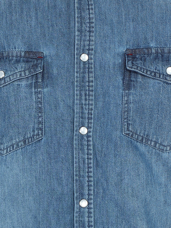 Kuons Avenue Men's Stonewash Blue Denim Casual Shirt