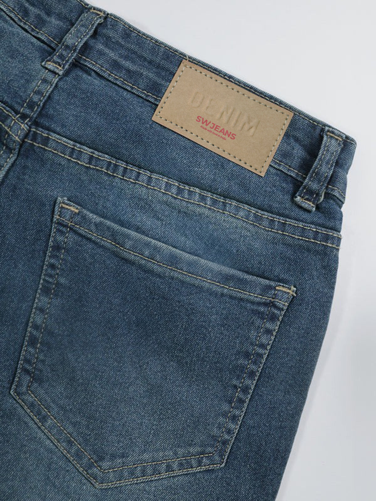 Galactic Blue Tinted Y2K Bootcut Jeans