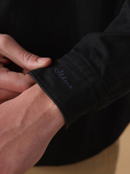 Black Regular Fit Casual Denim Shirt for men (LIRRA)