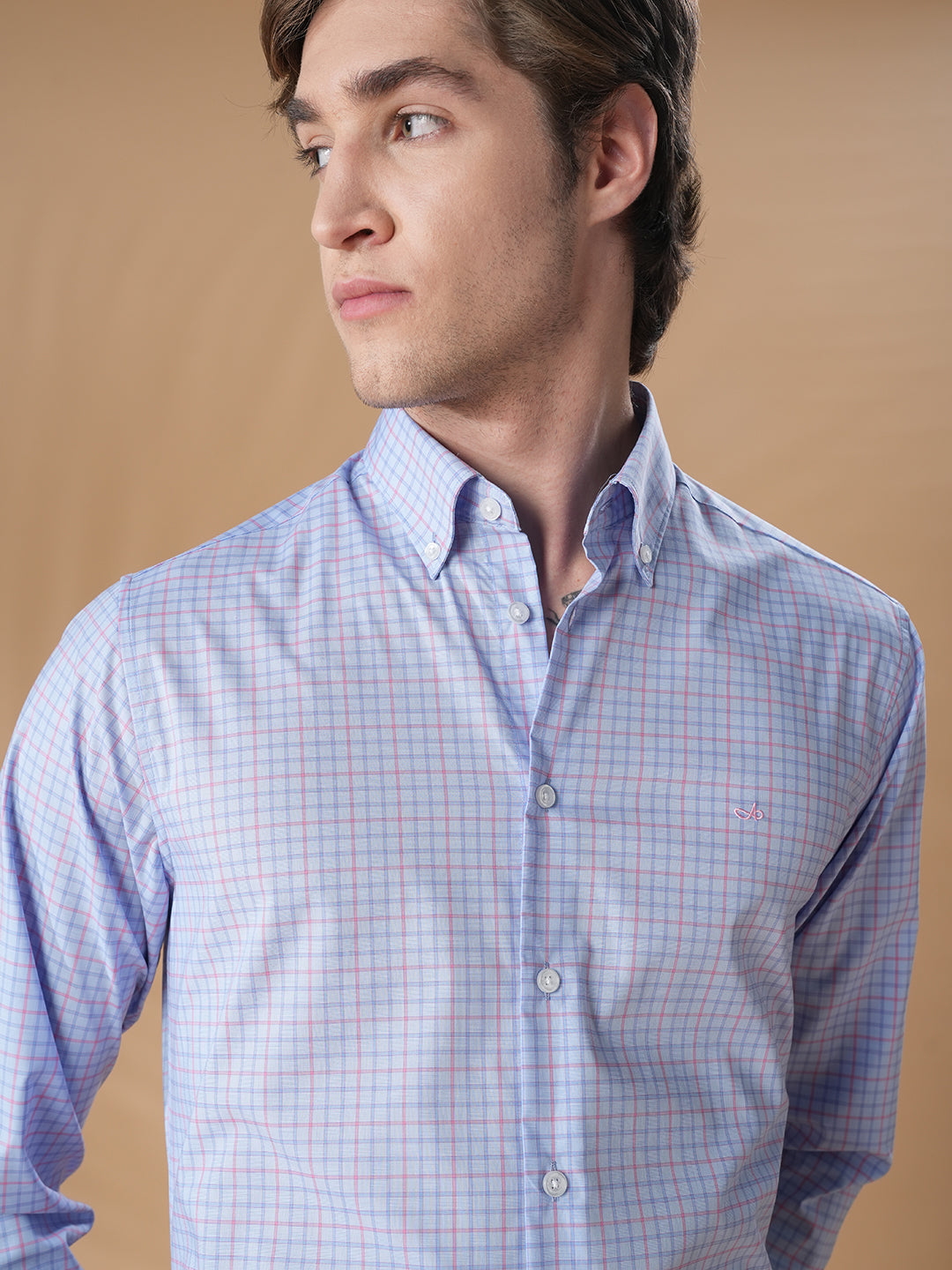 Lavender Regular Fit Formal Cotton Shirt for men (COSMA)