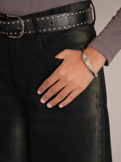 Rustic Black Ombre Washed Wide Leg Jeans