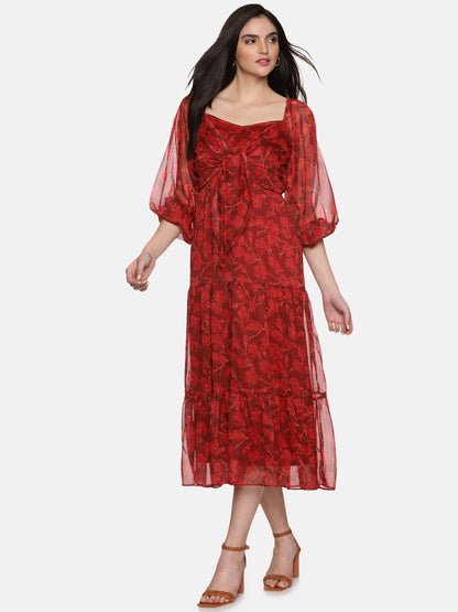  Maroon Midaxi Dress For Women