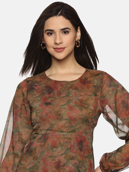 Buy floral chiffon maxi dress online in india