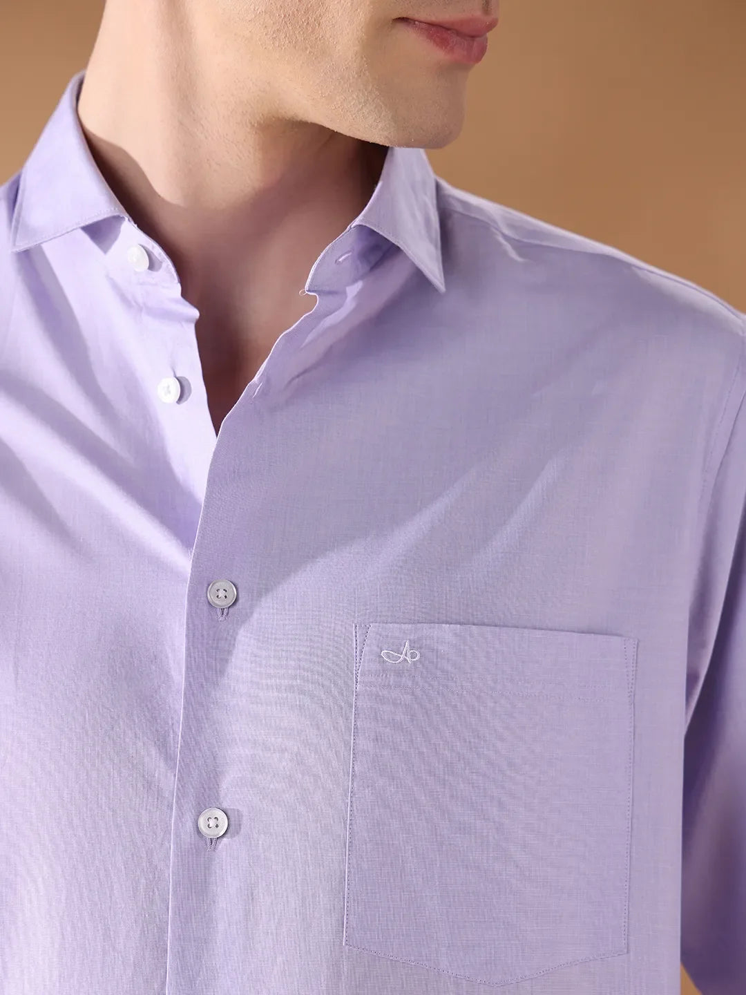 Lavender Regular Fit Solid Formal Shirt for Men (MICA)