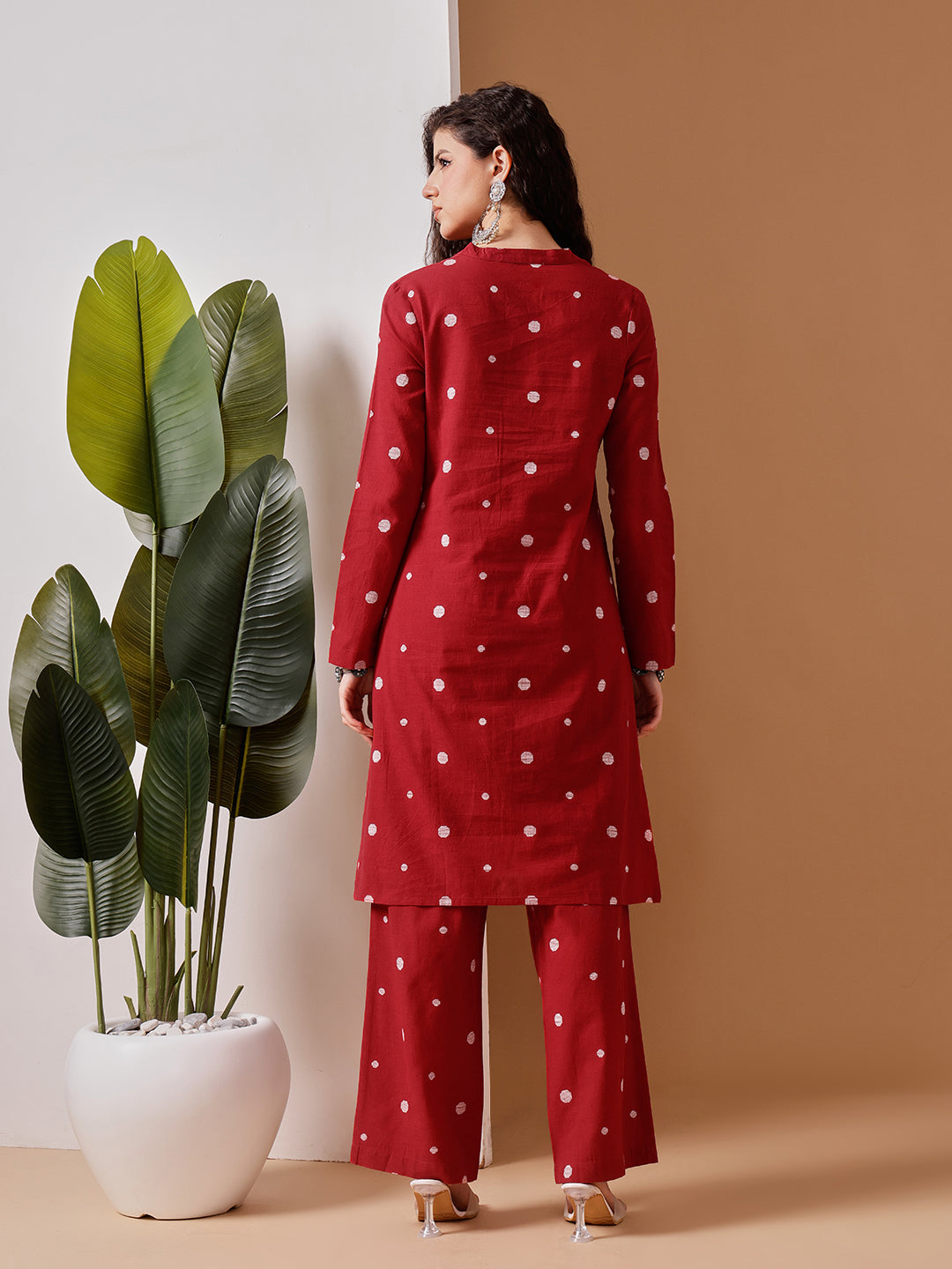 Barara Women’s Red Polka Dot Kurta Set