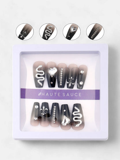 The Slithering Dusk Press-On Nails - Onyx Black