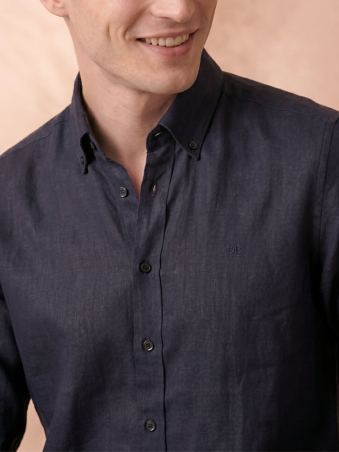Regular Fit Black Linen Solid Casual Shirt for Men (LITRA)