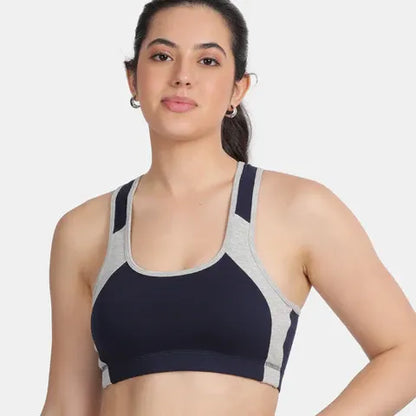 Envie black grey flannel activewear sports bra for workout yoga and running