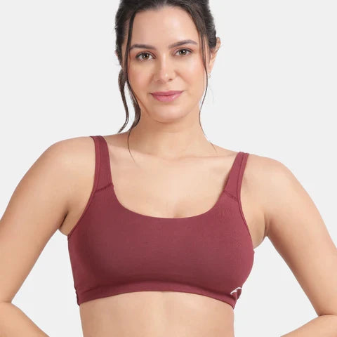 Wine color sports bra Envie non padded non wired full coverage comfortable gym workout bra for daily activewear