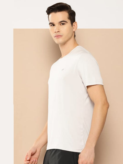 Alcis Men Light Grey Anti-Static Soft-Touch Slim-Fit Sports for All Round Neck Wonder T-Shirt