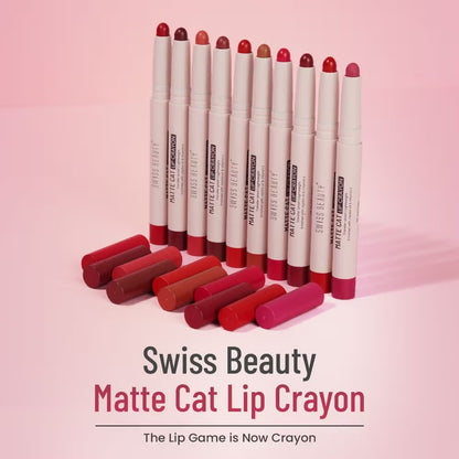 SWISS BEAUTY MATTE CAT LIP CRAYON - 01 Tangerine Buff