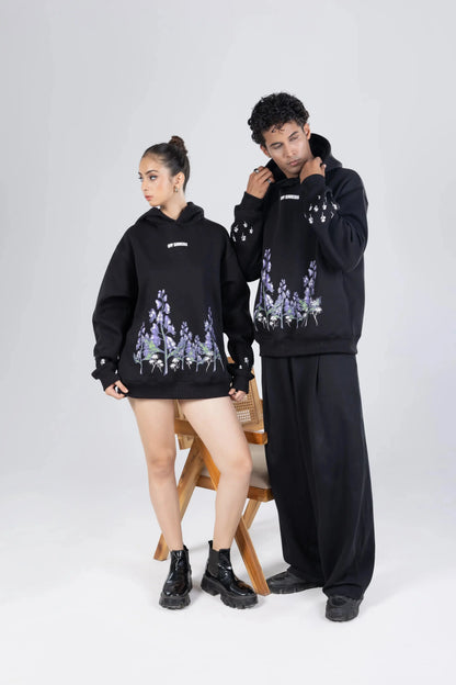 Last Bloom Regular Fit Printed Black Hoodie Off Sinners