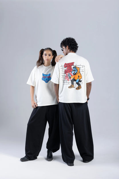 "Caught You Looking" Printed White T-Shirt