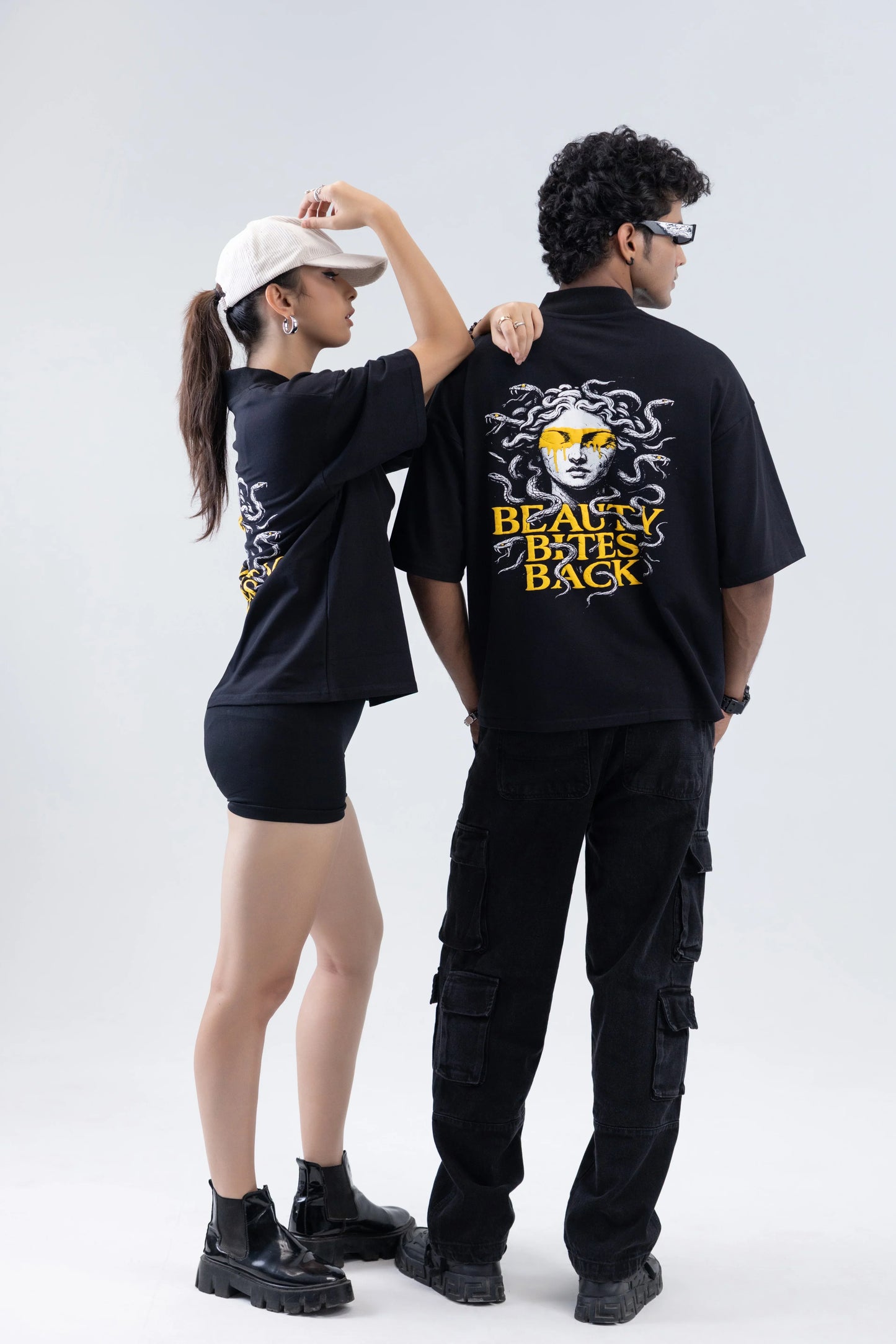 “Beauty Bites Back” Round Neck Black T-shirt