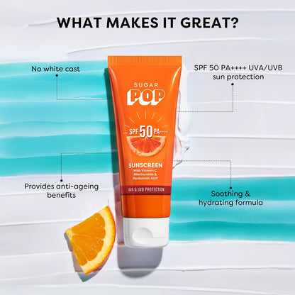 SUGAR POP Spf 50 Pa++++ Uva And Uvb Sunscreen 30 GRAM