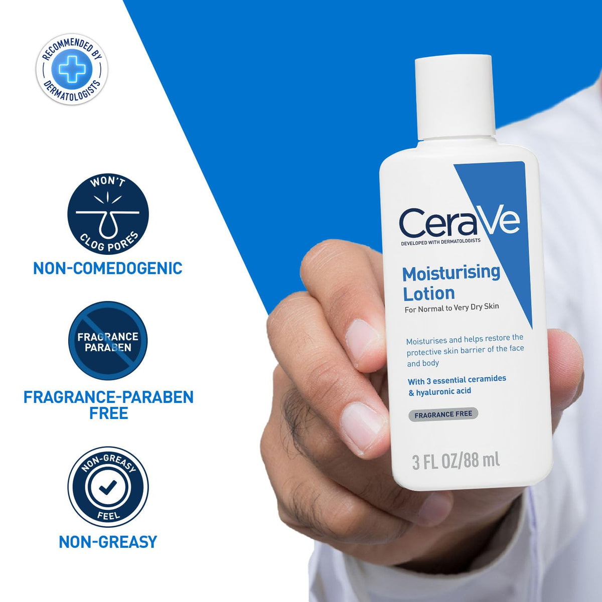 Cerave Fragrance Free Moisturising Lotion For Dry To Very Dry Skin 88 ml