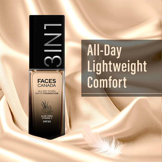 FACES CANADA 3in1 All Day Hydra Matte Foundation - 010 Rich Porcelain