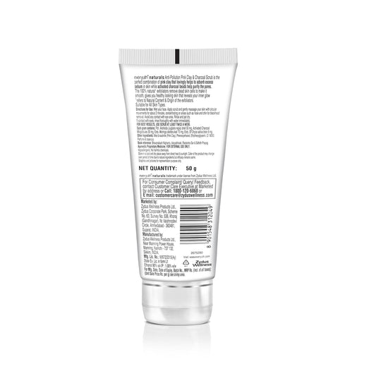 Everyuth Naturals Anti-Pollution Pink Clay & Charcoal Scrub 50 g