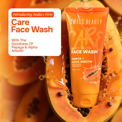 SWISS BEAUTY JUICY GLOW FACE WASH PAPAYA+ALPHA ARBUTIN