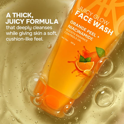SWISS BEAUTY JUICY GLOW FACE WASH ORANGE PEEL+NIACINAMIDE