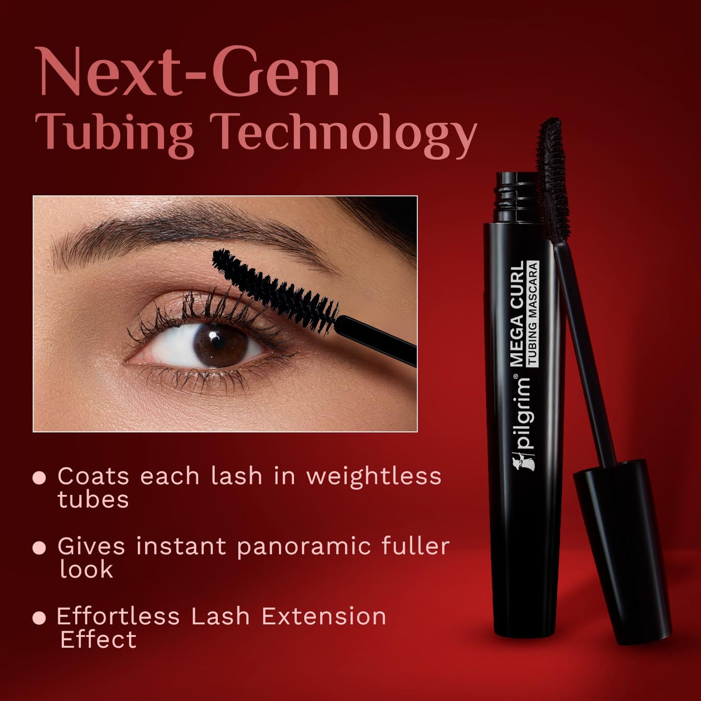 PILGRIM MEGA CURL TUBING MASCARA BLACK ICON
