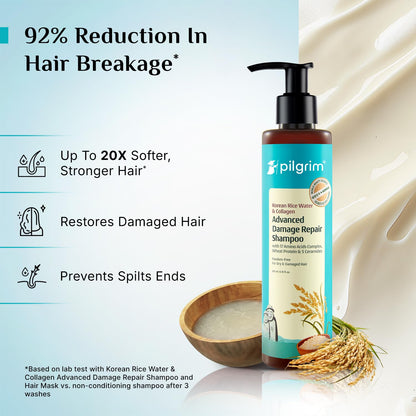 pilgrim Korean Rice Water & Collagen Advanced Damage Repair Shampoo 200 MILLI_LITRE