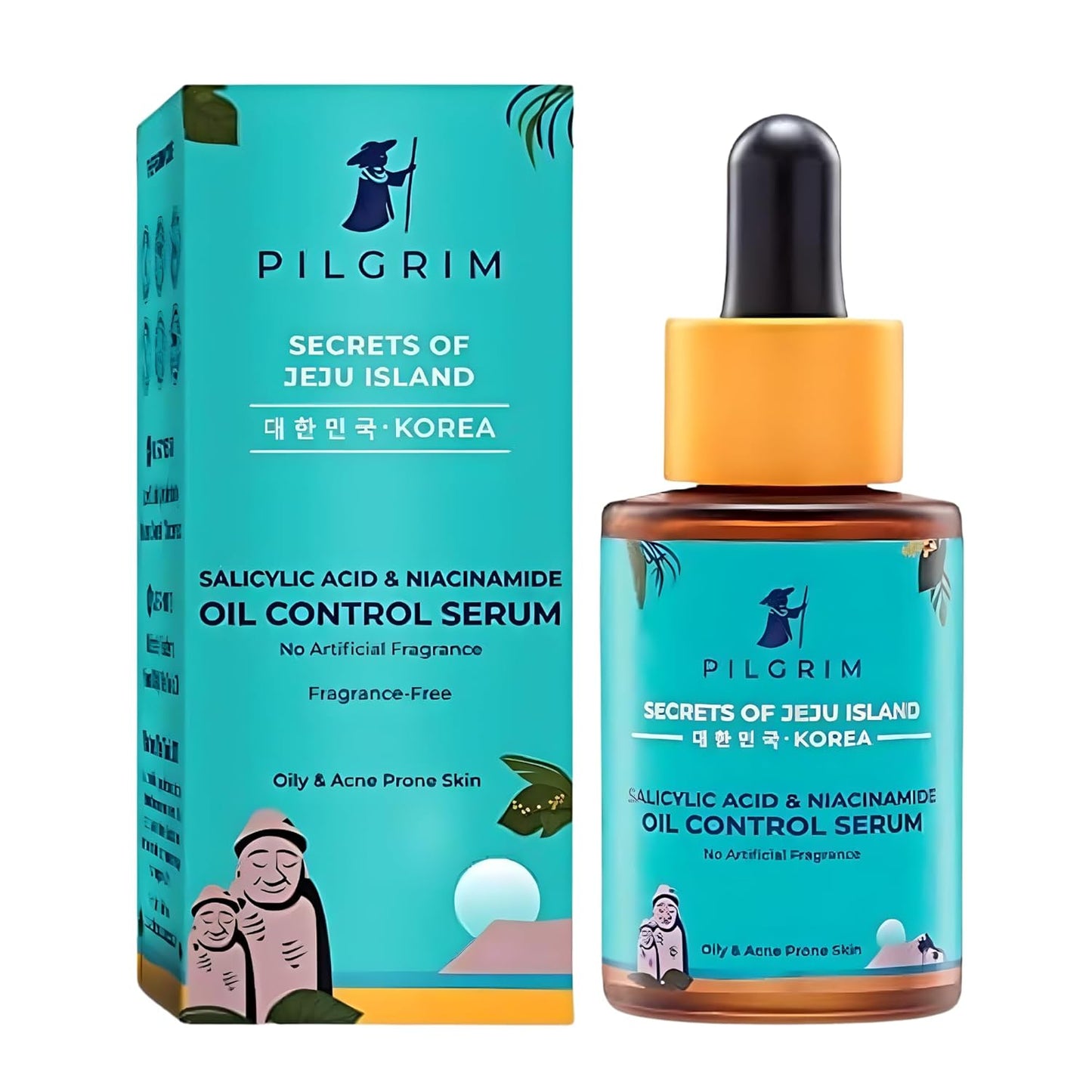 Pilgrim Oil Control Serum With Salicylic Acid & Niacinamide For Oily & Acne-Prone Skin | Minimizes Pores & Brightens Skin | Korean Skin Care Products| Sls & Paraben Free | Women & Men 30 MILLI_LITRE