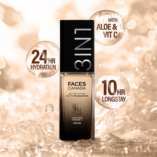 FACES CANADA 3in1 All Day Hydra Matte Foundation - 051 Warm Tan
