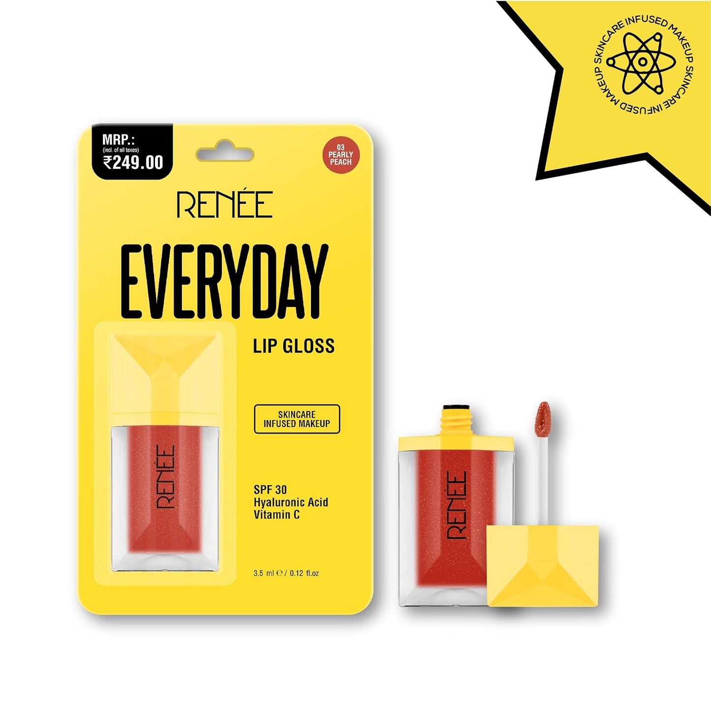 Renee Everyday Spf 30 Lip Gloss - 03 Pearly Peach 3.5 ml