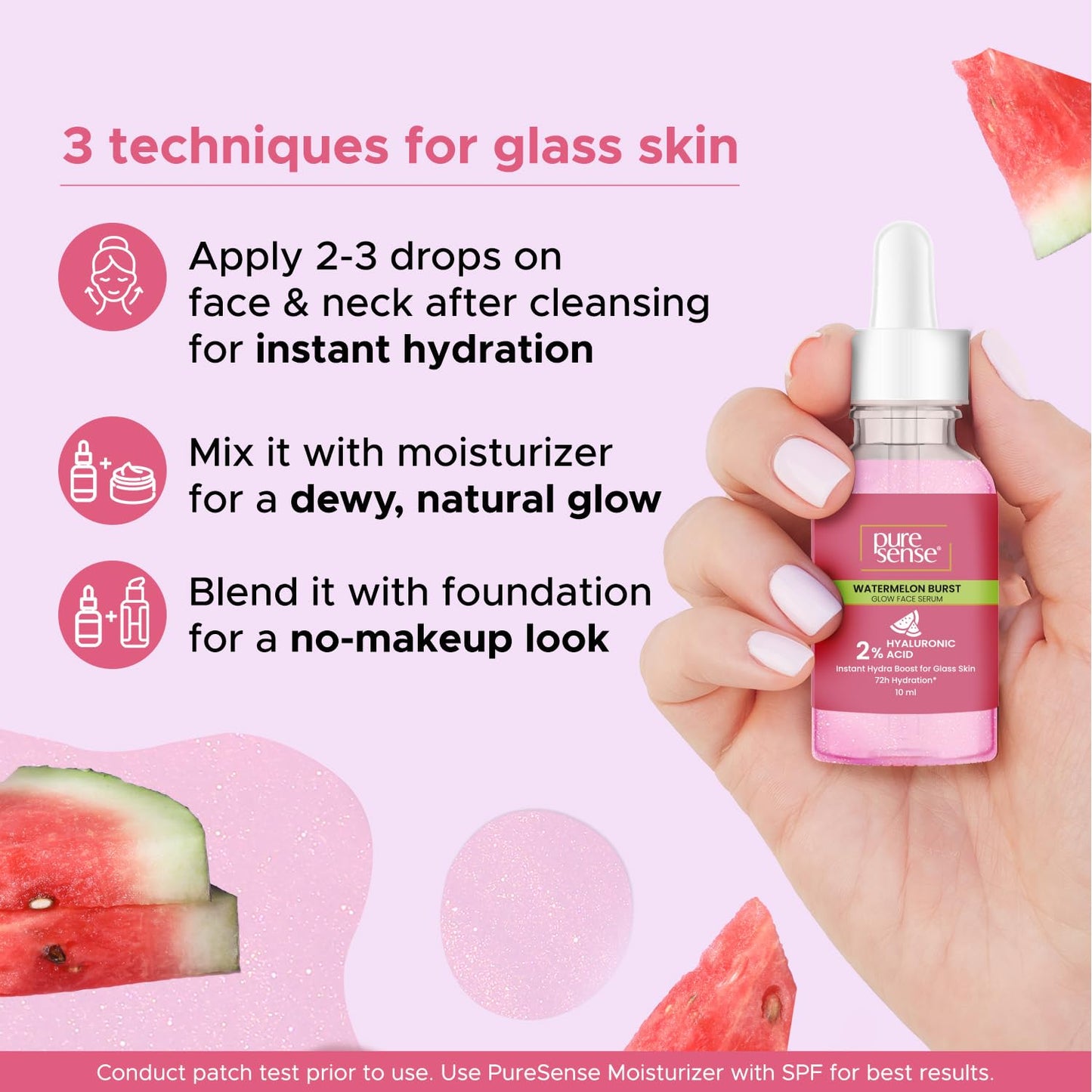 Pure Sense WATERMELON BURST 2 % HYALURONIC ACID GLOW FACE SERUM 28 ml