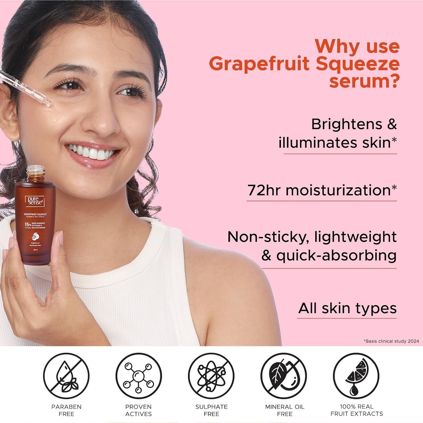 Pure Sense Grapefruit Squeeze Radiance Face Serum 28 ml
